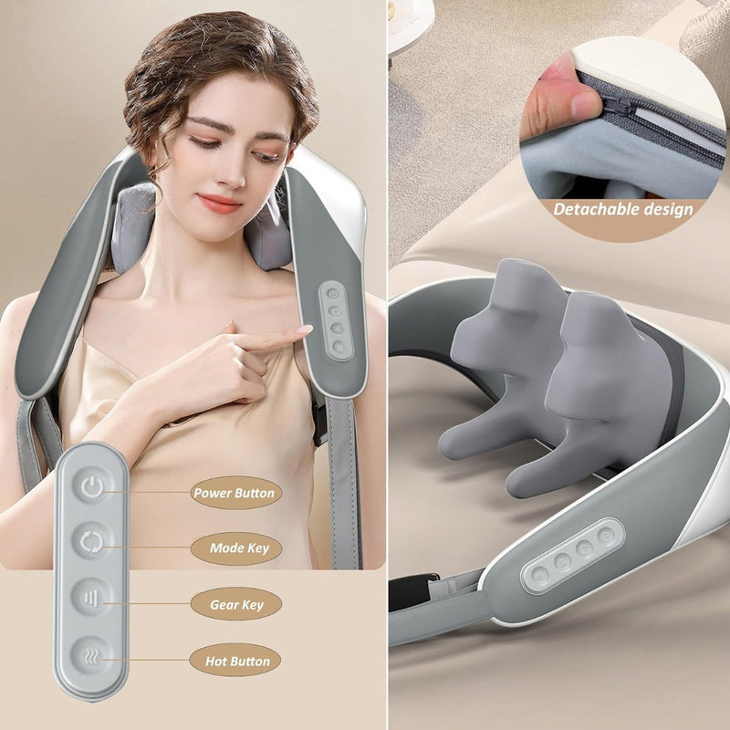 Masajeador para cuello, hombros y espalda con calor terapéutico