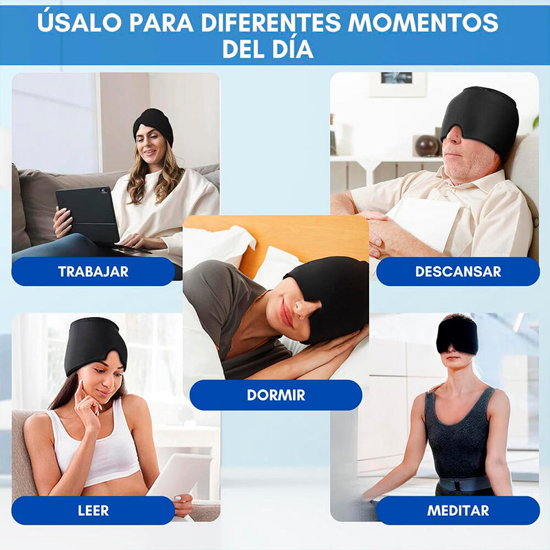 Gorro de gel para alivio de dolor de cabeza y migraña Gorro de Gel para Frío o Calor
